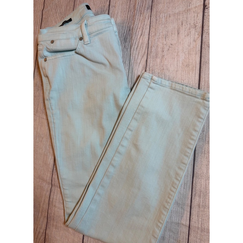 Talbots Womens Mint Turquoise Light Blue  Slim Ankle Denim Jeans Pastel Size 6